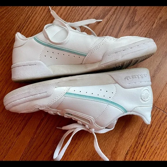 adidas gazelle silver green womens Vintage Adidas Sneakers US 8 – dla dushy main image 0